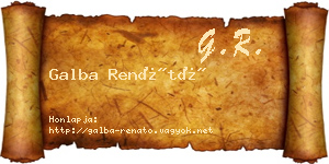 Galba Renátó névjegykártya